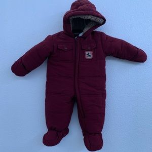 London fog Burgundy Baby snowsuit